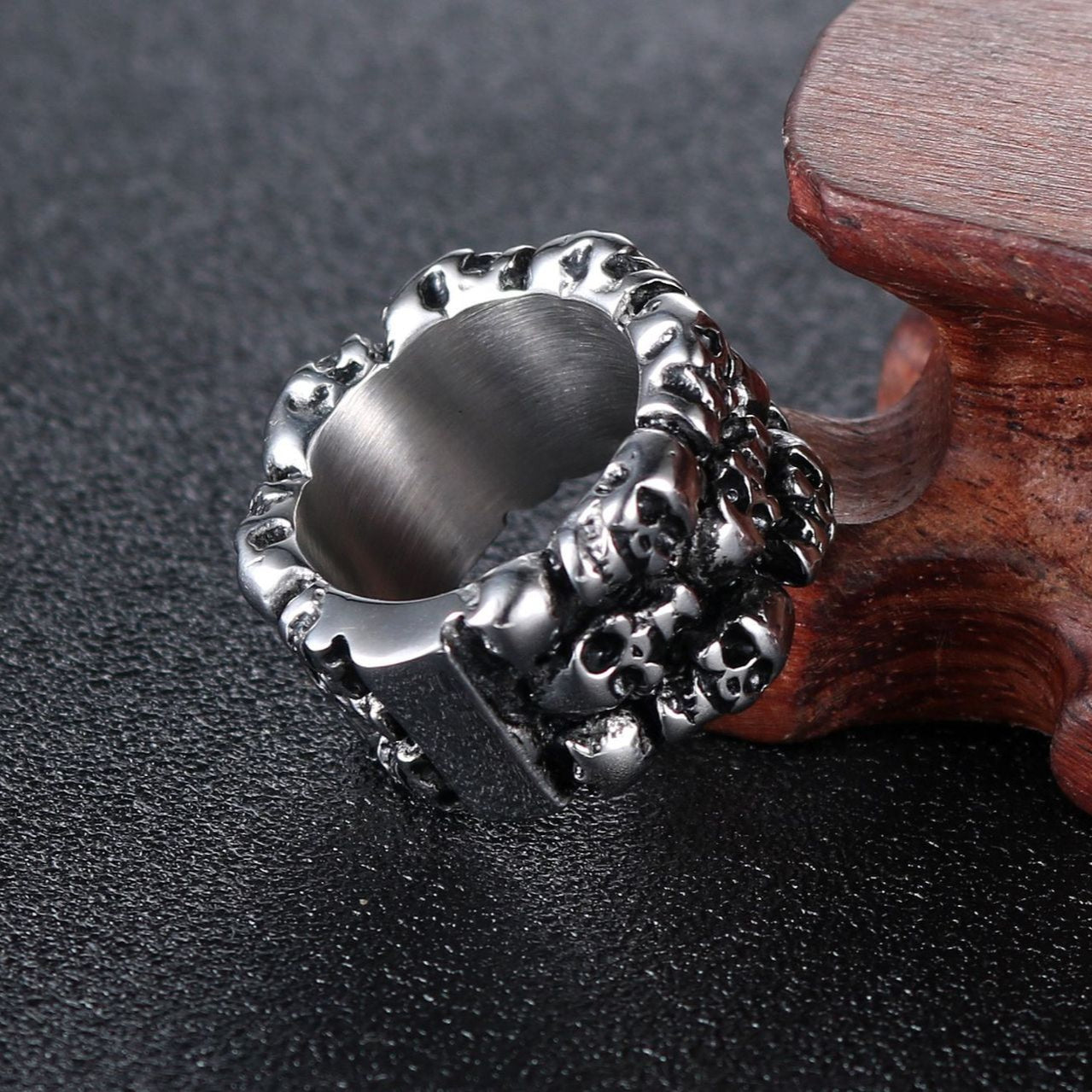 Titanium Steel Skull Ring for Men - Wholesale Nightclub Jewelry with Dominant Style