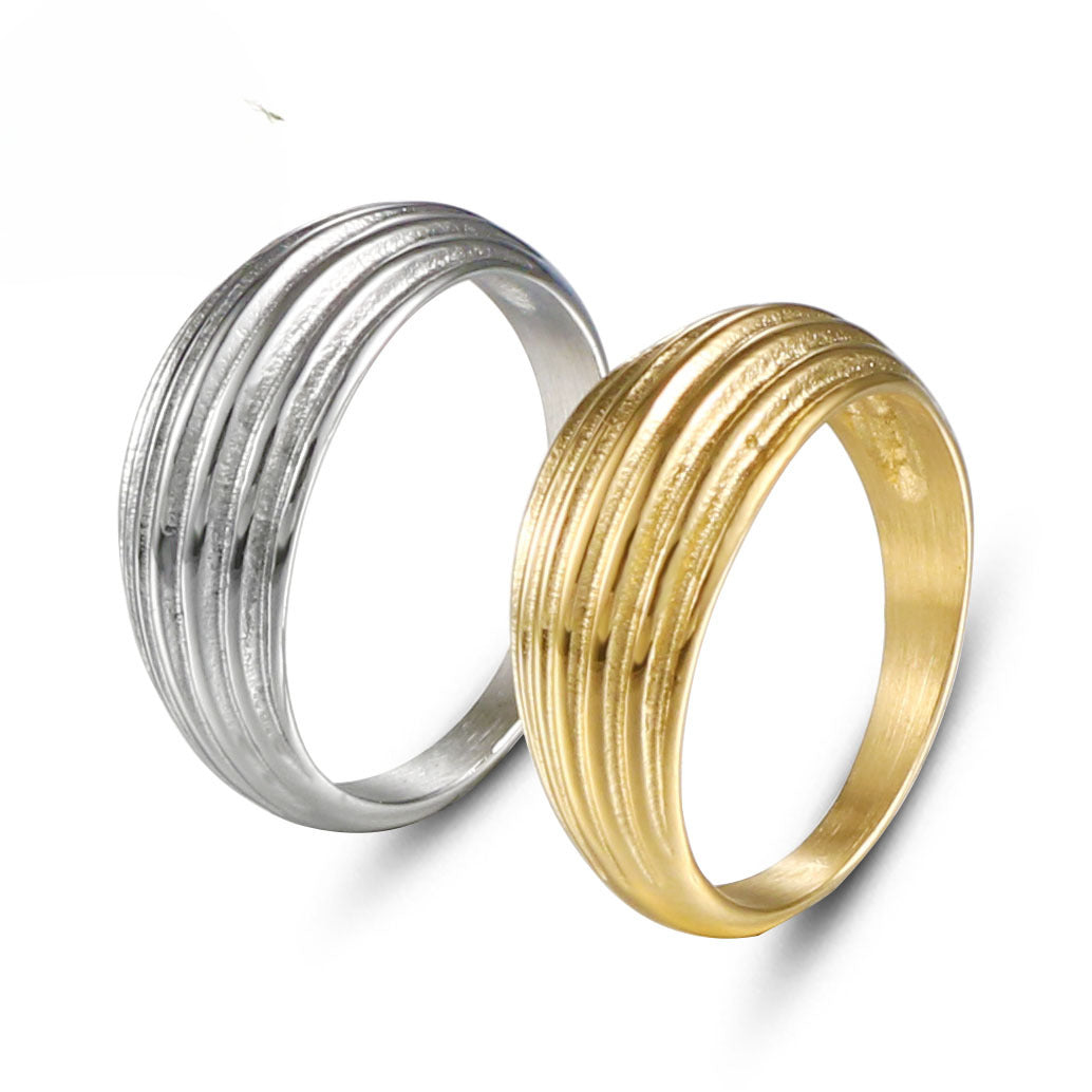 Personalized Simple Titanium Steel Ring for Women - European and American Fashion Jewelry