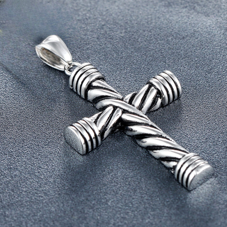 Spiricle Latin Cross Titanium Steel Pendant for Men