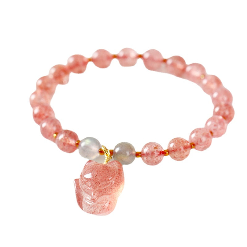 Fortune's Favor Sterling Silver Strawberry Crystal Bracelet