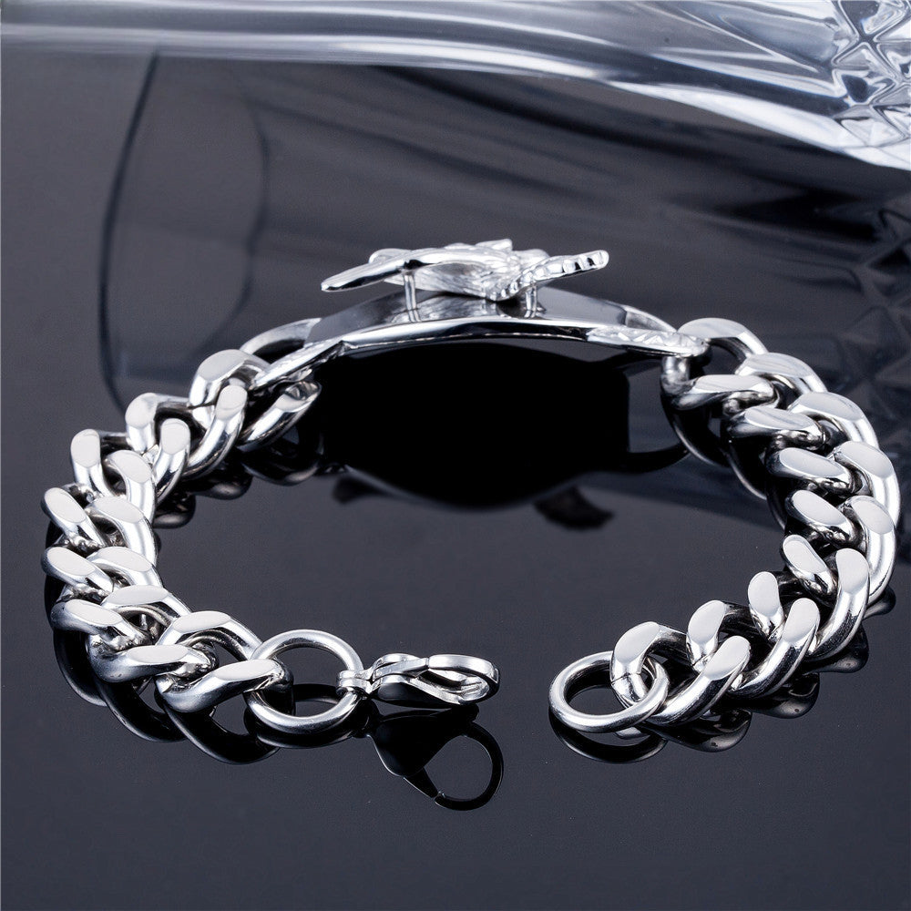 Men's Punk Eagle Titanium Steel Bracelet - European and American Stainless Steel Jewelry Wholesale