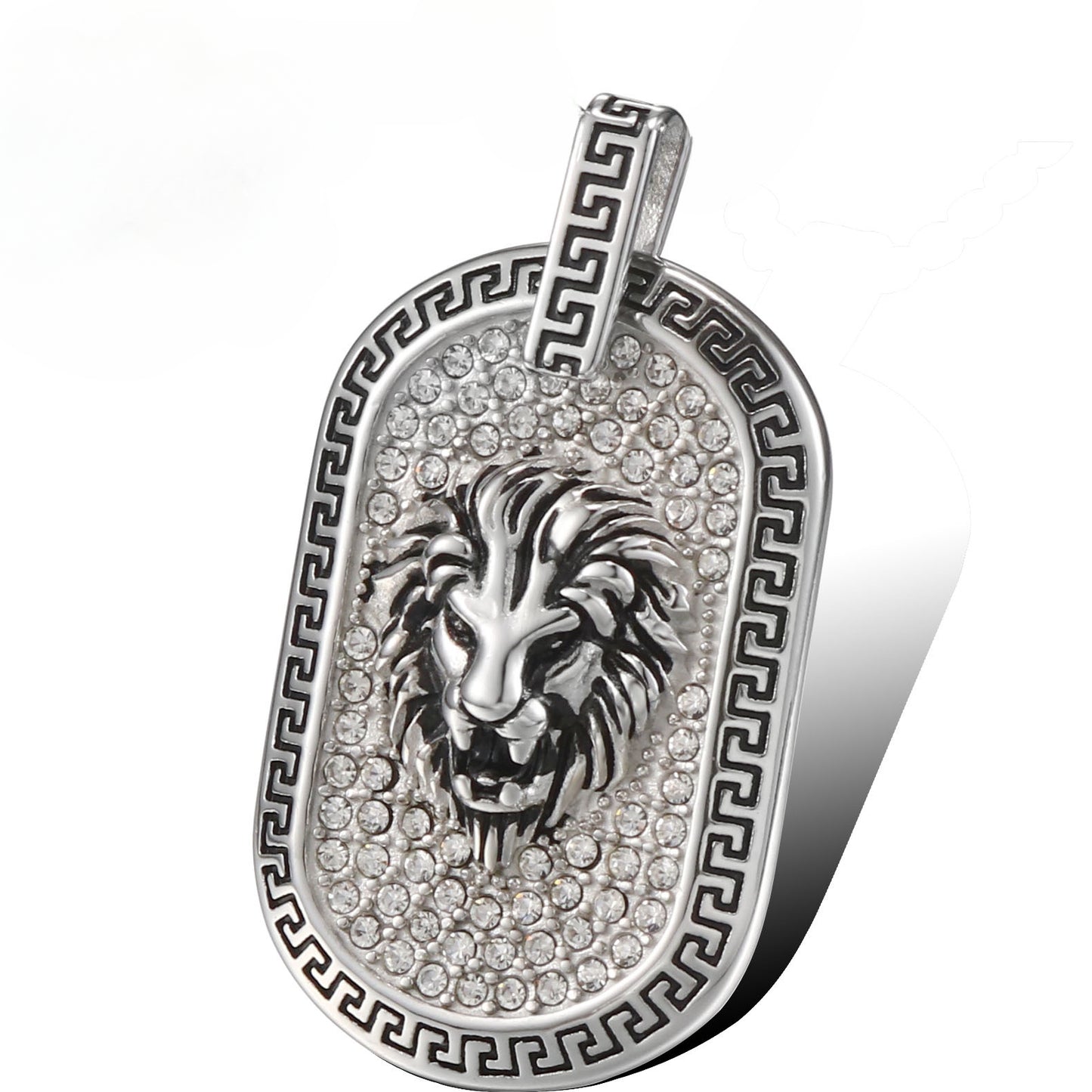 Titanium Steel Pendant with European and American Fashion Totem Lion Head Design for Men