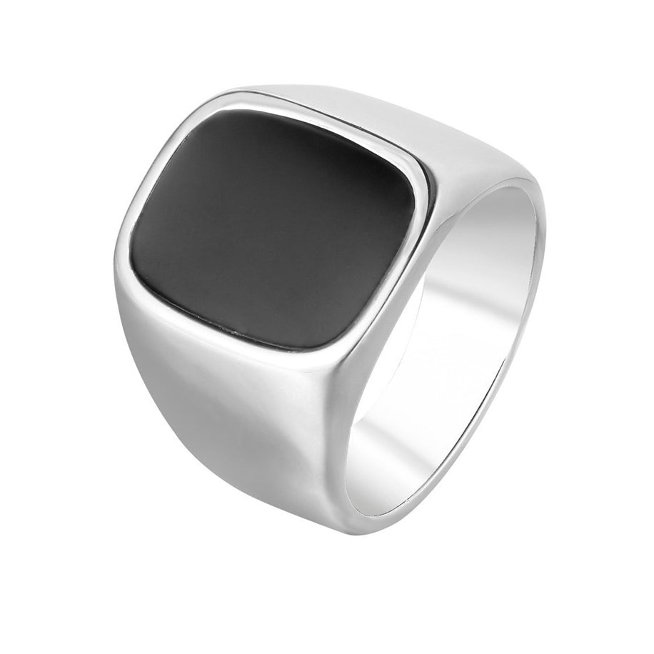 European and American Style Men's Titanium Steel Ring with Drip Oil Detail