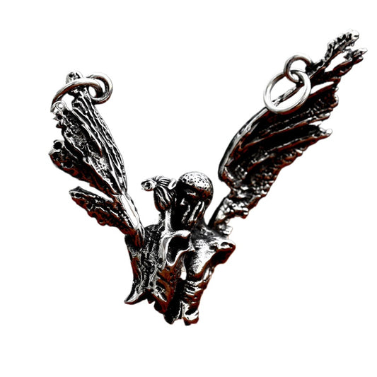 Vintage-Inspired Titanium Steel Wing Pendant for Men - Wholesale Stainless Steel Casting Couple Jewelry