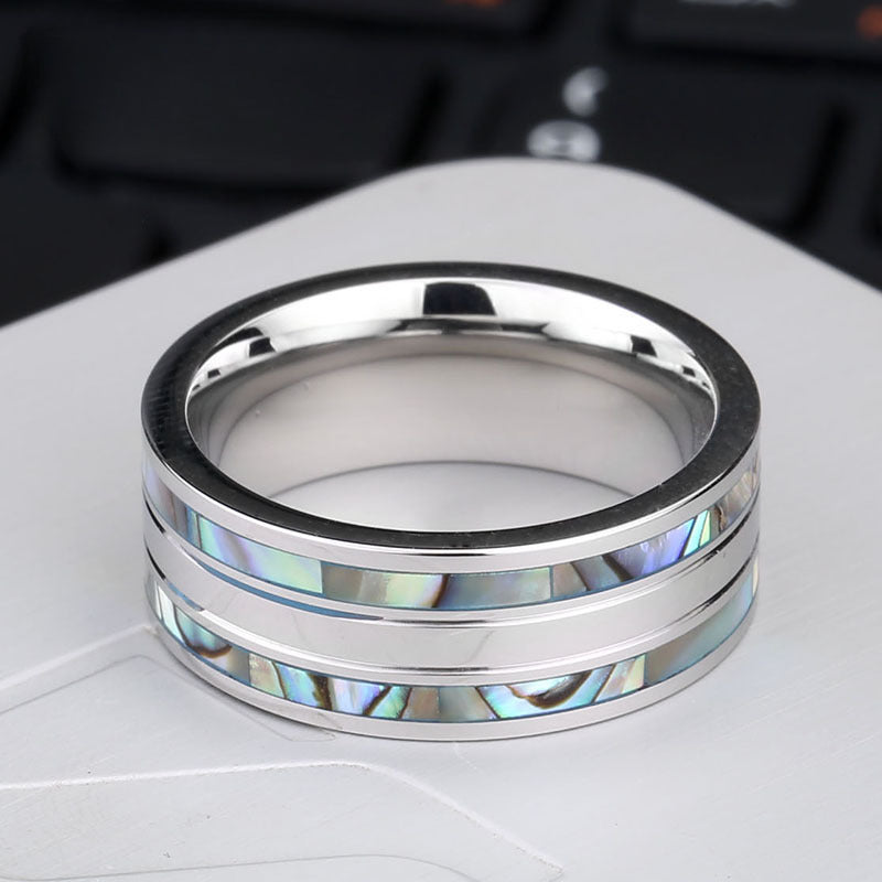 Personalized Titanium Steel Shell Ring for Men - Trendy Korean Fashion Jewelry Wholesale