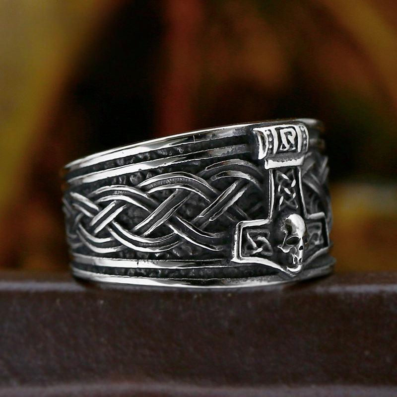 Retro Viking Pirate Anchor Stainless Steel Celtic Knot Ring for Men - Wholesale Collection