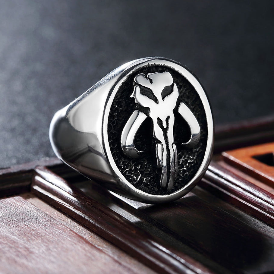 Halloween Alien Skull Titanium Steel Ring for Men