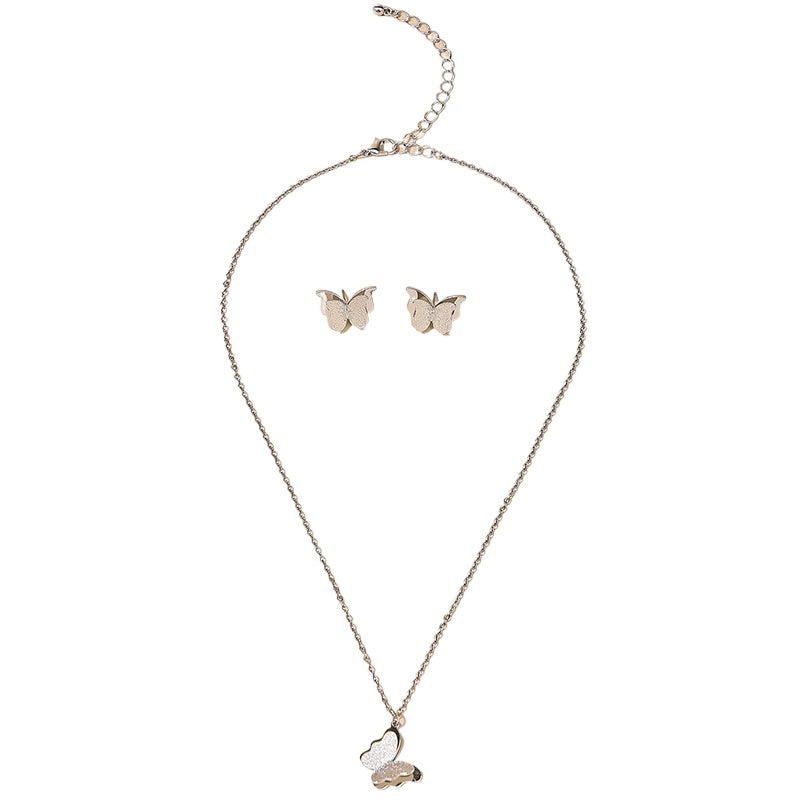 Enchanting Vienna Verve Metal Butterfly Jewelry Set