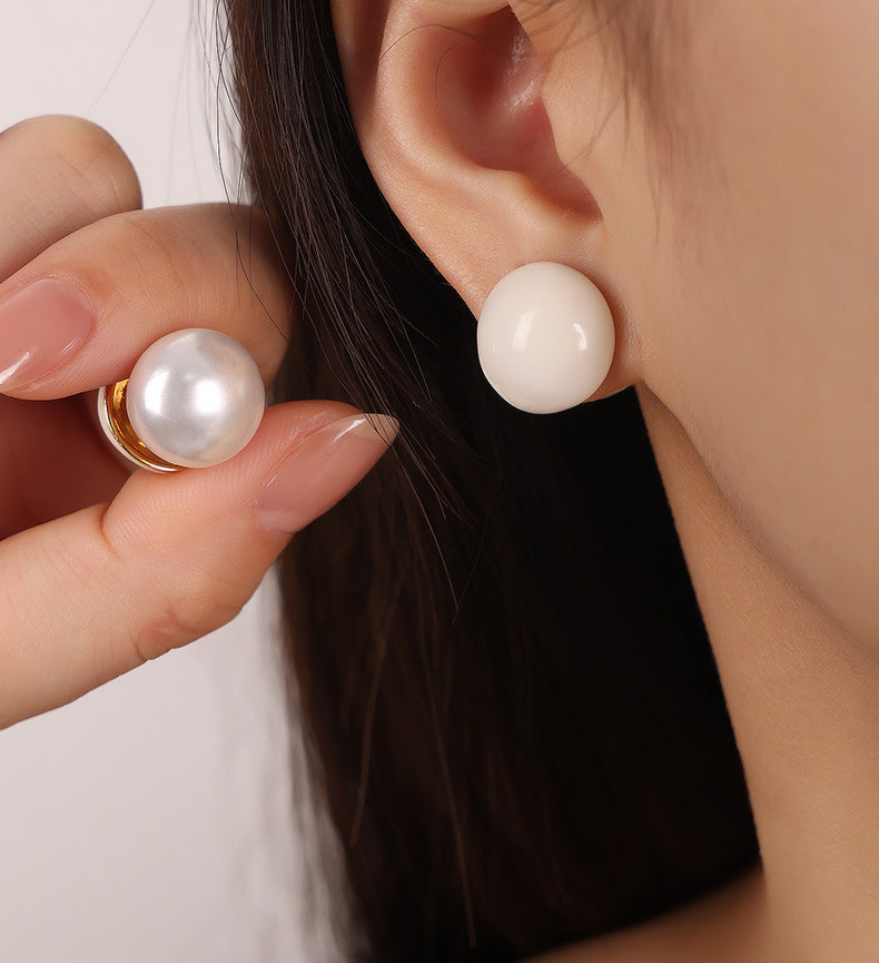 Luxurious Vintage Style Enamel Pearl Earrings for Women