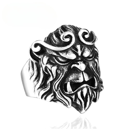 Wukong Men's Personalized Titanium Steel Monkey Ring