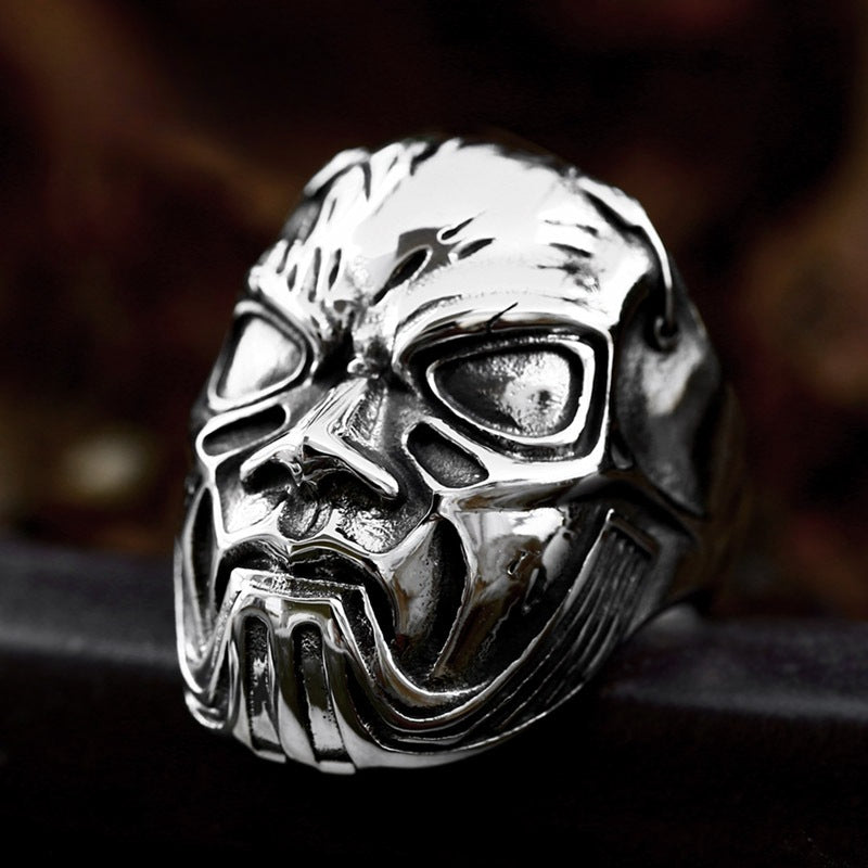 Vintage Skull Mask Ring for Men - Retro Stainless Steel Men's Jewelry in Sizes 7-13