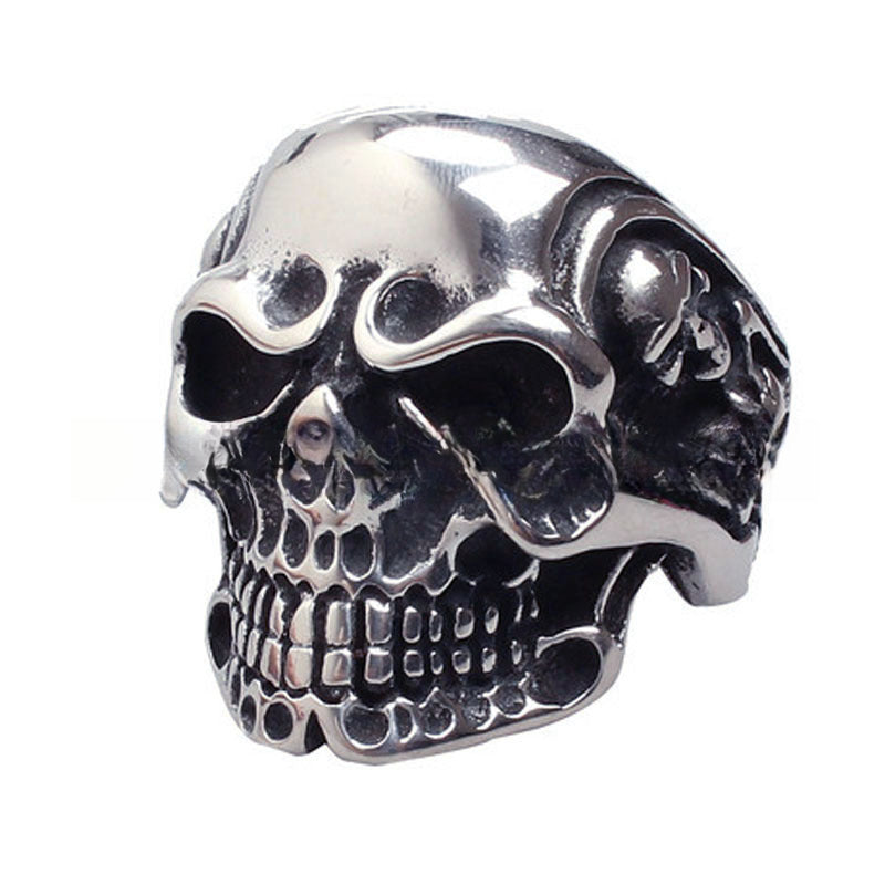 Men's Edgy Skull Ring - Premium Handcrafted Titanium Steel Accessory