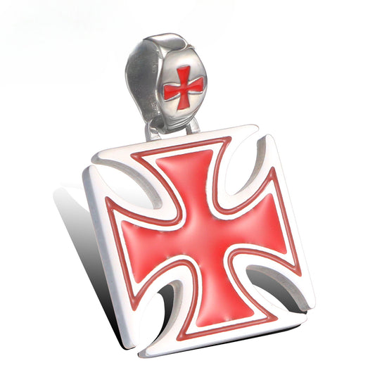 Trendy Men's Pendant in Epoxy Titanium Steel with Animation-Inspired Design and Military Floral Accents