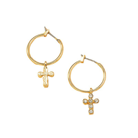 CrossBloom Metal Earrings - Vienna Verve Collection