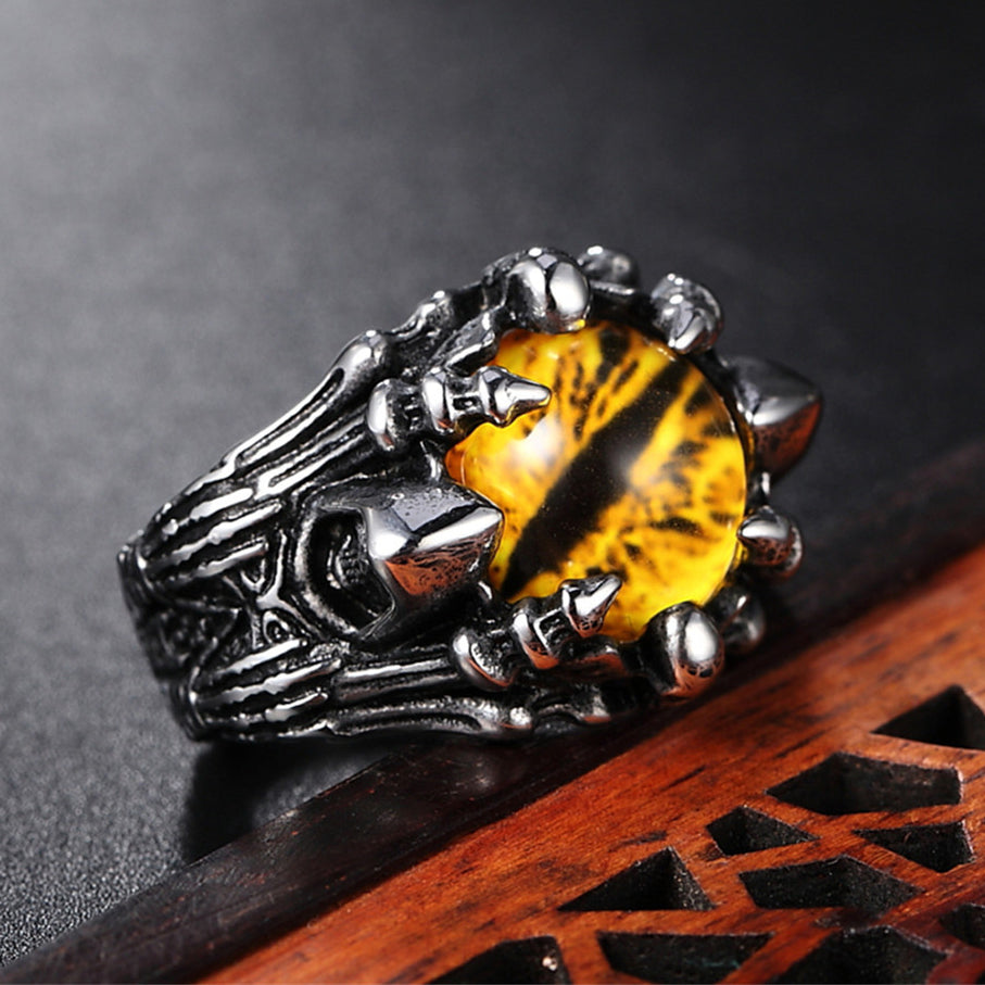 Halloween Wizard Ghost Eyes Titanium Steel Ring for Men