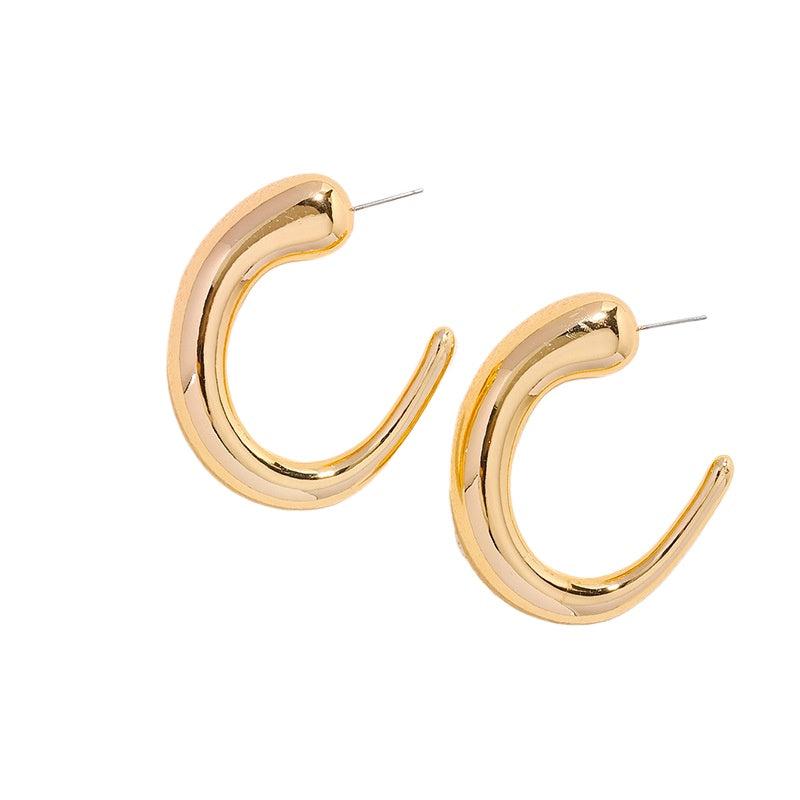 French Retro Chic C-Shaped Earrings - Vienna Verve Collection