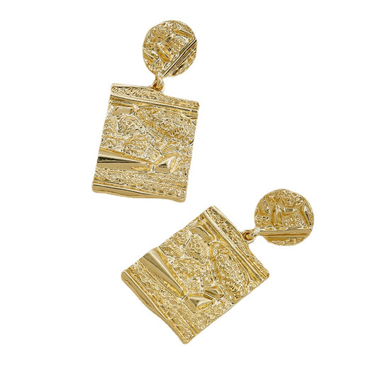 Wholesale Vienna Verve Metal Geometric Earrings for Cross-Border Trade