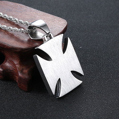 Trendy Men's Pendant in Epoxy Titanium Steel with Animation-Inspired Design and Military Floral Accents