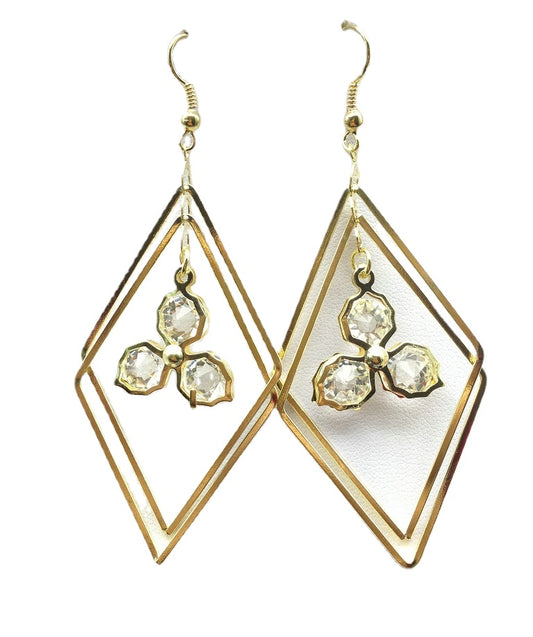 Dazzling Rhinestone-Embellished Diamond Earrings from Vienna Verve Collection