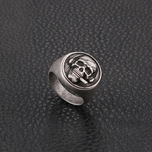 Stylish Retro Skull Design Titanium Steel Ring for Men - Personalized Stainless Steel Jewelry