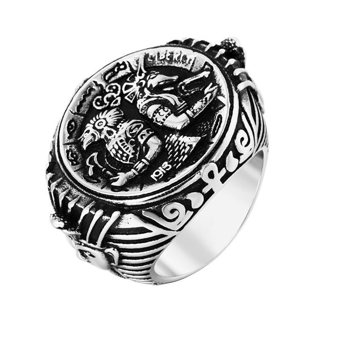 Anubis Mythical Beast Men's Vintage Titanium Steel Ring