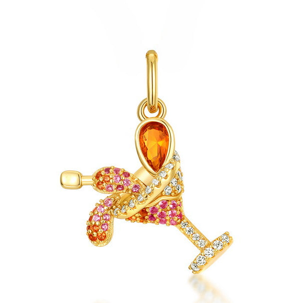 Colourful Zircon Strawberry Sundae Sterling Silver Pendant