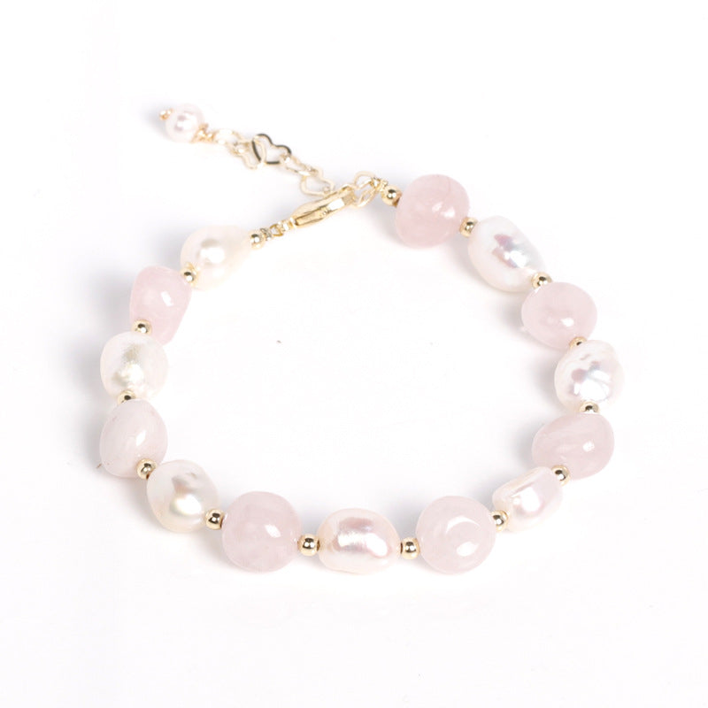 Elegant Pearl Crystal Bracelet - Sterling Silver Korean Gift for Valentine's Day