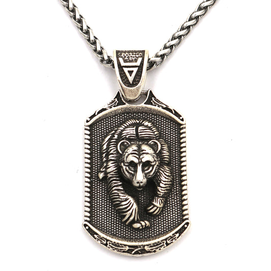 Norse Legacy Metal Necklaces with Viking Bear Pendants - Mythology Amulet Accessories