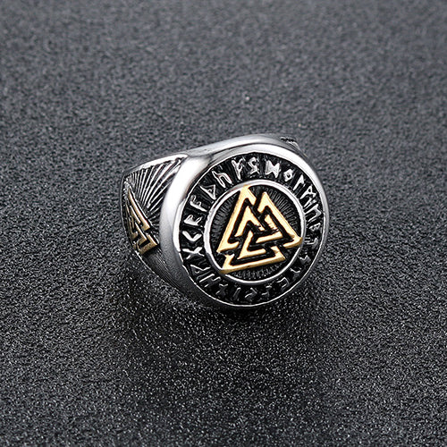 Men's Retro Viking Celtic Knot Ring - Nordic Valknut Symbol Jewelry