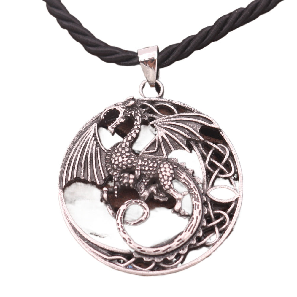 Retro Nordic Dragon Amulet Necklace for Gentlemen