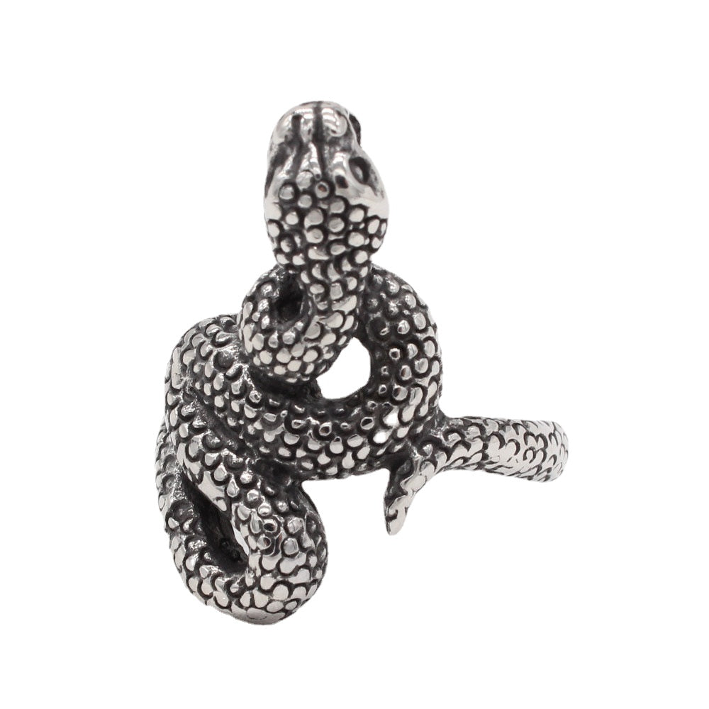 Exaggerated Viper Snake Titanium Steel Ring for Men