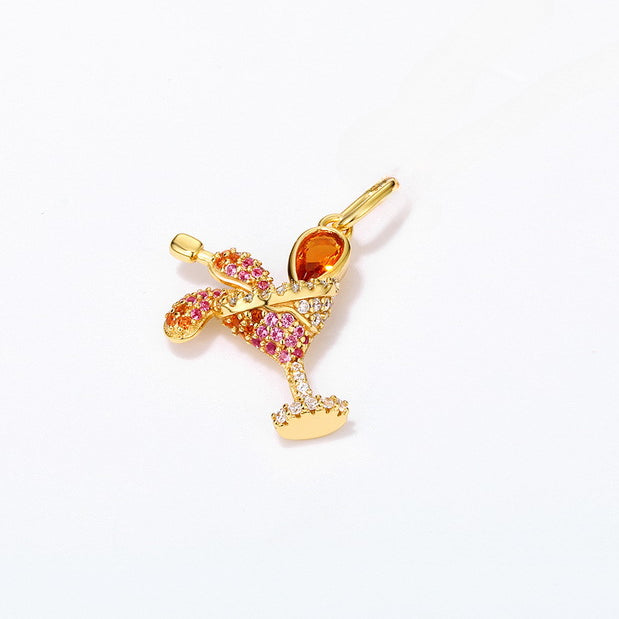 Colourful Zircon Strawberry Sundae Sterling Silver Pendant