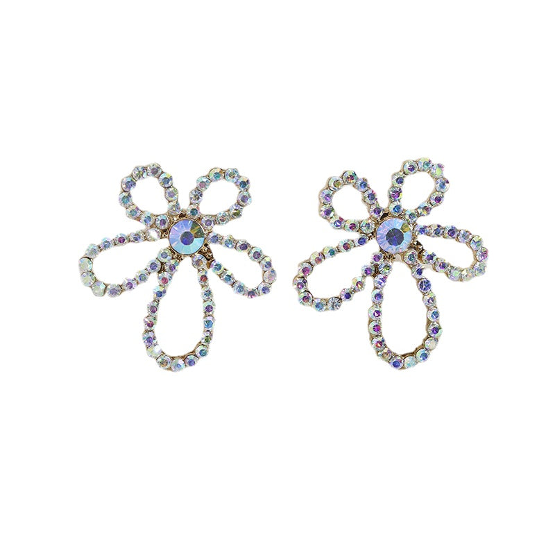 Floral Encrusted Earrings with Pearl Detail - Vienna Verve Collection