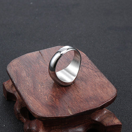 Custom Titanium Steel Smooth Men's Ring, Retro European and American Style Stainless Steel Index Finger Jewelry for Him