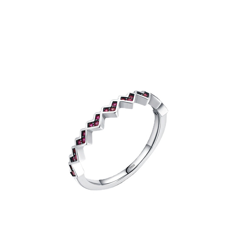 Everyday Genie Sterling Silver Heart Ring with Zircon Gemstone