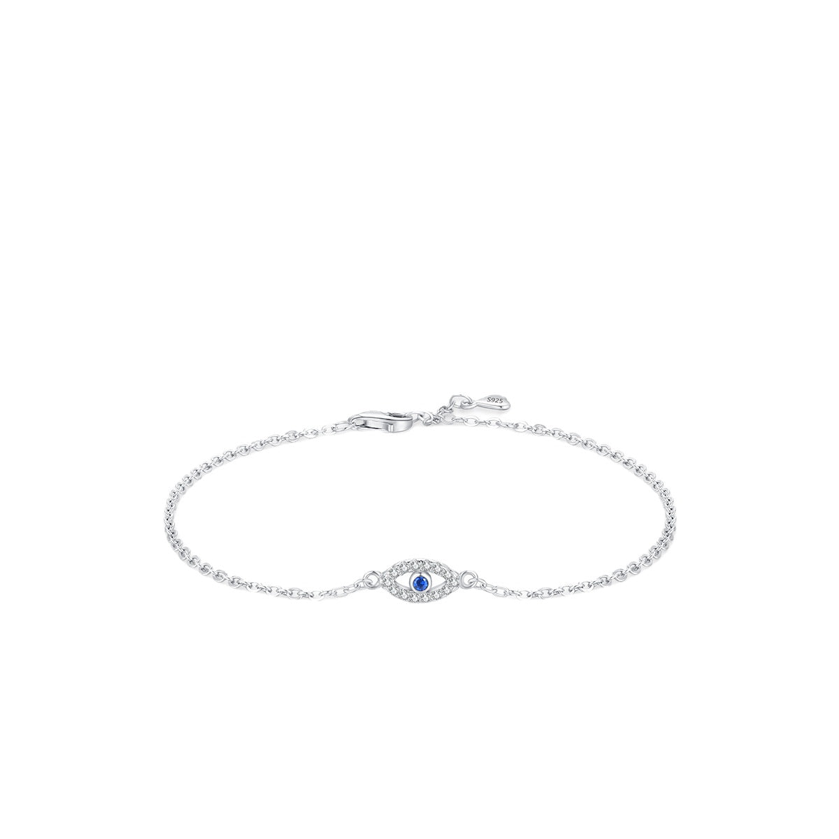 Elegant Sterling Silver Blue Eye Bracelet for Women