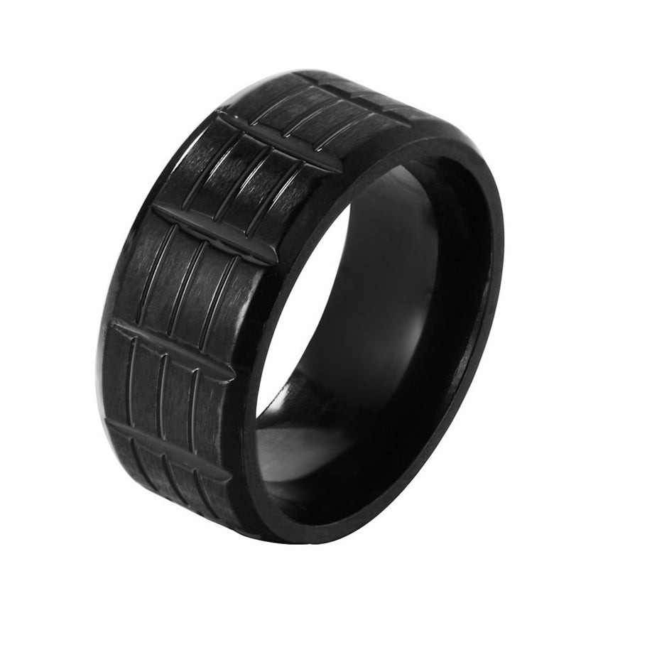 Stylish Everyday Genie Men's Titanium Steel Ring in Sizes 6-13