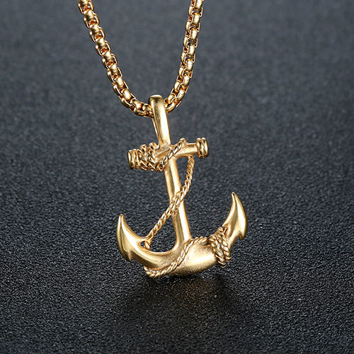 Personalized Retro Stainless Steel Pirate Anchor Pendant for Men and Women in European and American Fashion