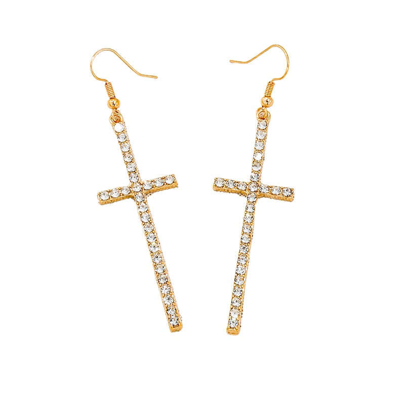 Chic Metal Cross Earrings - Vienna Verve Collection