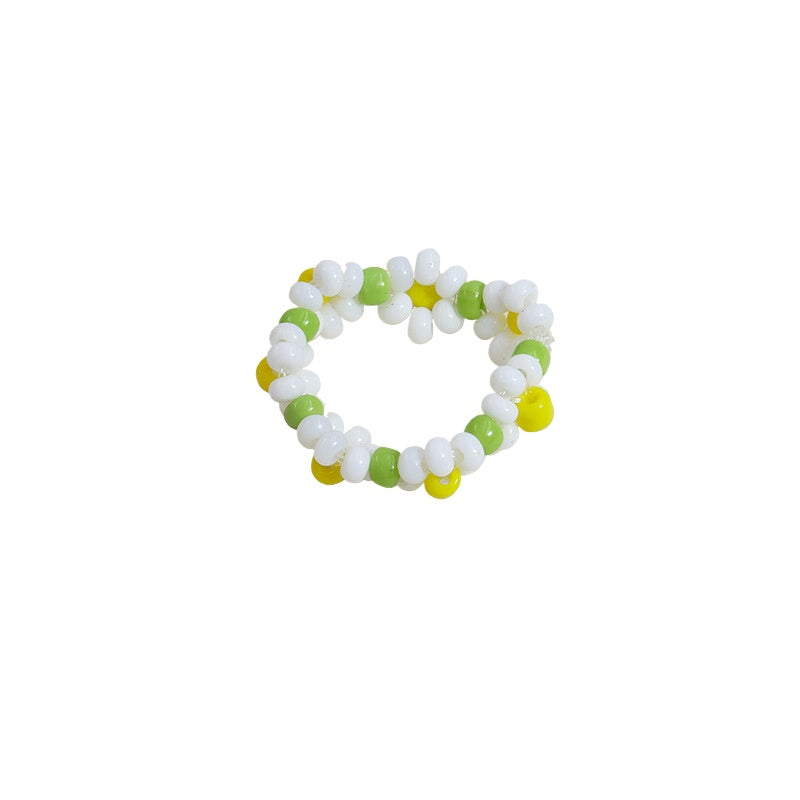 Vienna Verve Acrylic Beads Flower Ring - Exquisite Summer Jewelry