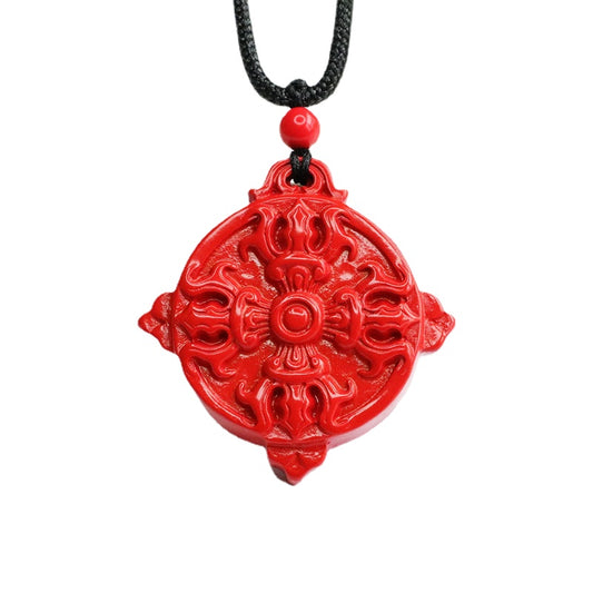 Red Sand Vajra Pestle Pendant in Sterling Silver