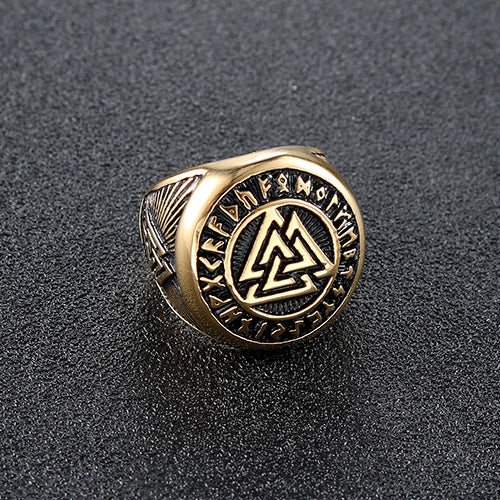 Men's Retro Viking Celtic Knot Ring - Nordic Valknut Symbol Jewelry