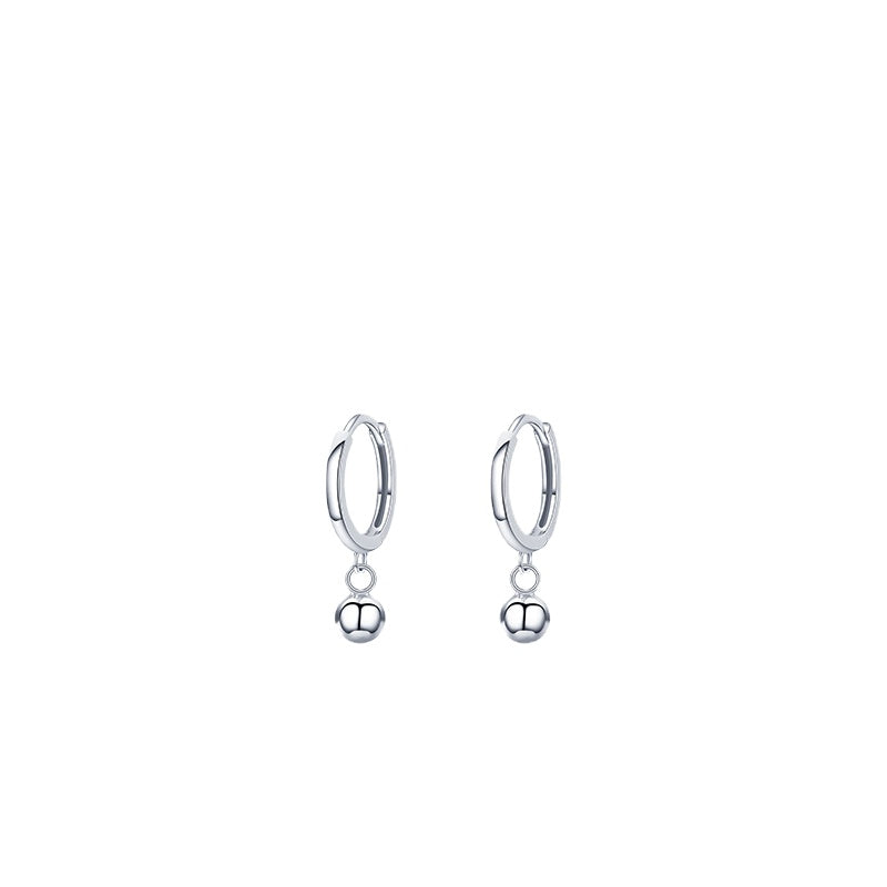 925 Sterling Silver Personalized Earrings with Simple Bead Design