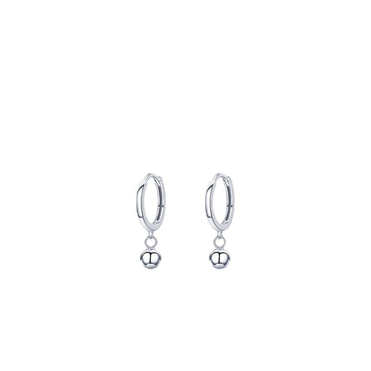 925 Sterling Silver Personalized Earrings with Simple Bead Design