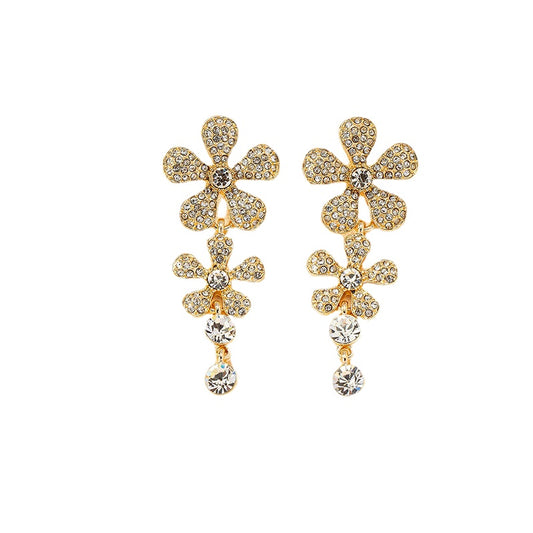 Luxurious Vienna Verve Metal Flower Earrings - Elegant Fashion Accessories