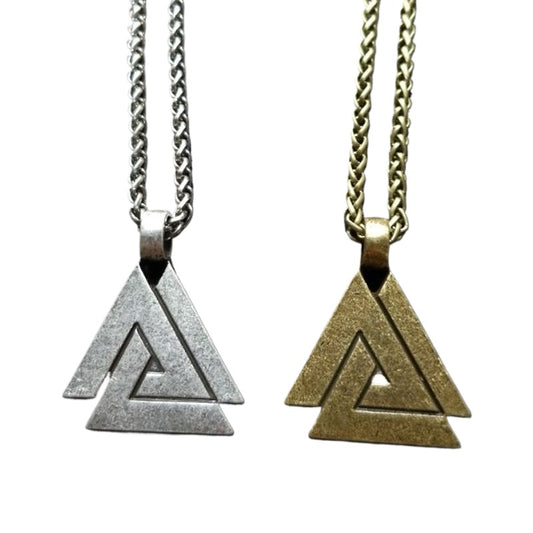 Norse Legacy Triangle Viking Necklace - Men's Nordic Totem Pendant