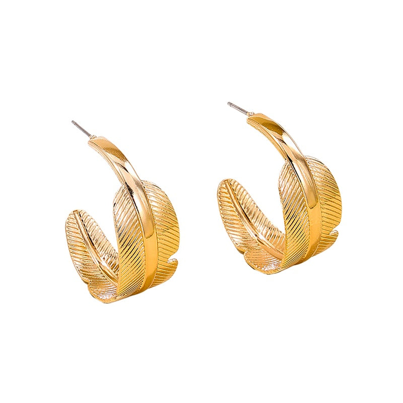 Leafy Elegance Metal Earrings from Planderful's Vienna Verve Collection