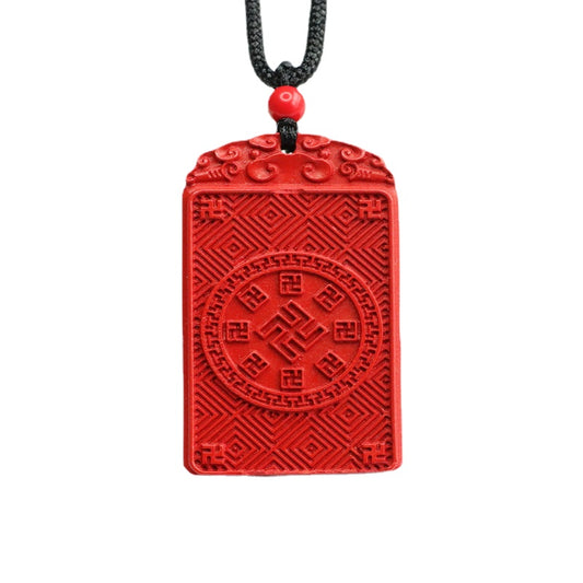 Cinnabar Pendant Red Sand Auspicious Cloud Eight Diagrams Pendant Jewelry