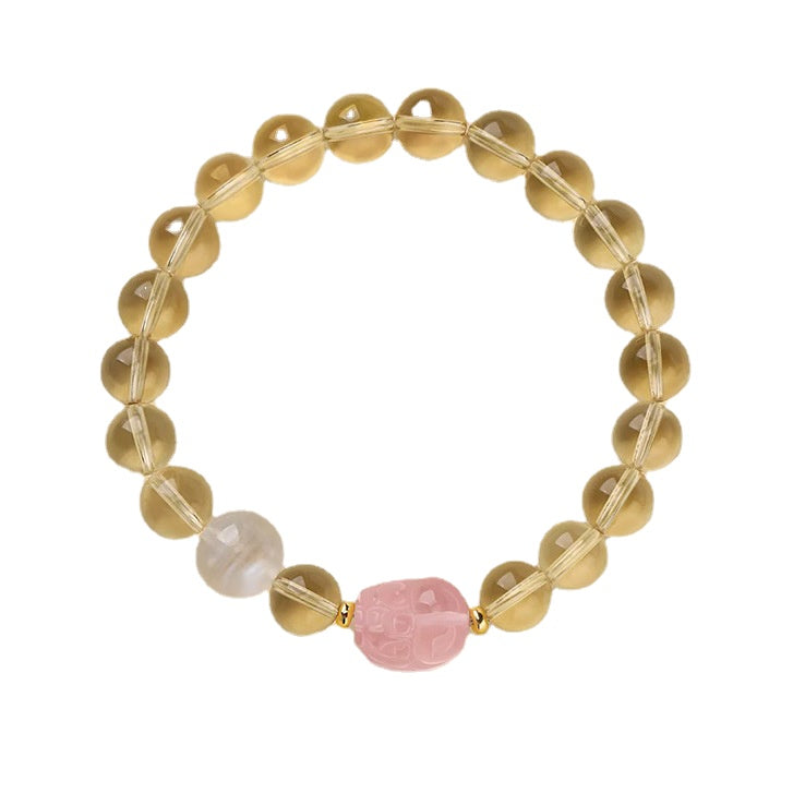 Yellow Crystal Pixiu Bracelet - Symbol of Positivity and Prosperity