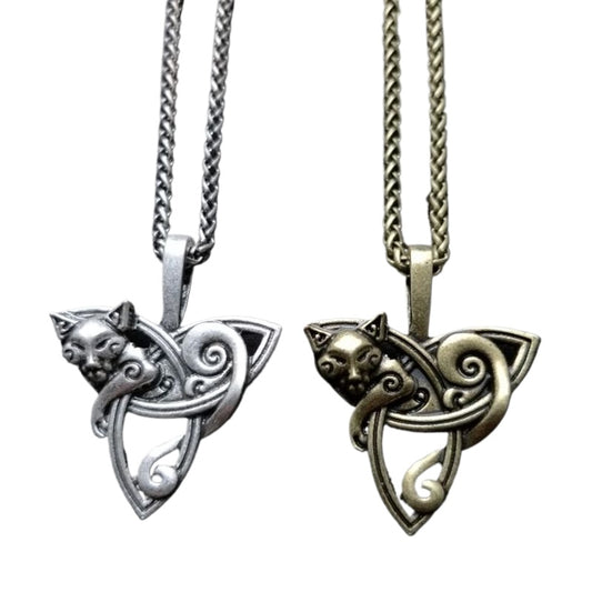 Viking Celtic Triangle Pet Talisman Necklace for Men - Norse Legacy Collection